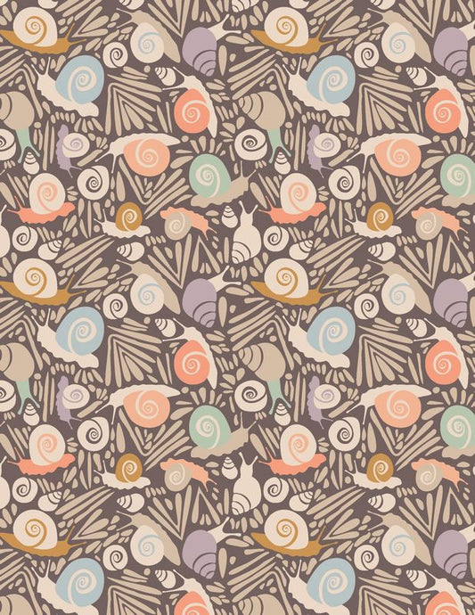 Slow Summer - Snails Driftwood - Suzy Quilts - Art Gallery Fabrics (Pre-order: Feb 2025)