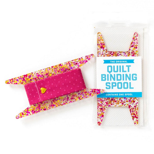 The Original Quilt Binding Spool - Pink & Gold Glitter - Stitch Supply Co