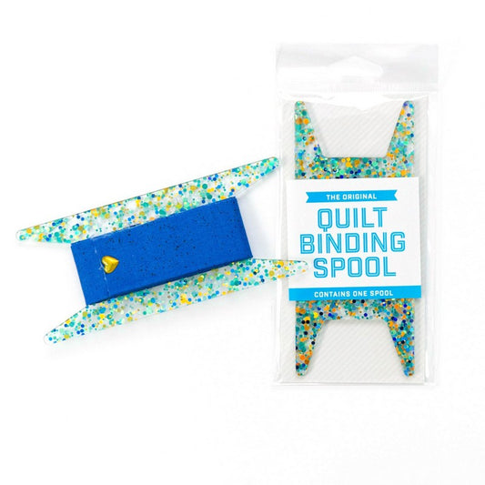 The Original Quilt Binding Spool - Blue Teal & Gold Glitter - Stitch Supply Co