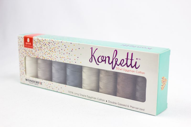 Konfetti 8 Pack - Sand and Seaglass - Cotton 50wt 547yd (500m) - WonderFil Specialty Threads