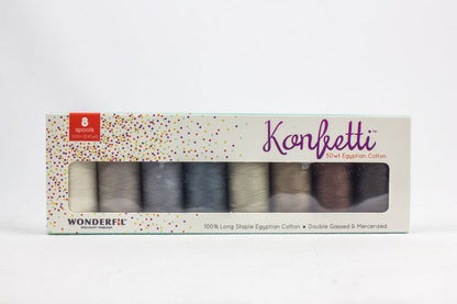 Konfetti 8 Pack - Sand and Seaglass - Cotton 50wt 547yd (500m) - WonderFil Specialty Threads