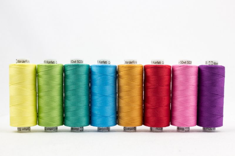 Konfetti 8 Pack - Spectrum - Cotton 50wt 547yd (500m) - WonderFil Specialty Threads