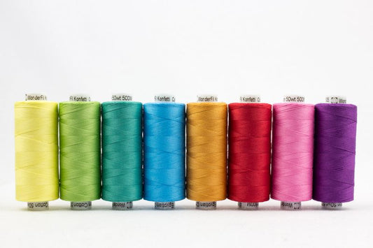 Konfetti 8 Pack - Spectrum - Cotton 50wt 547yd (500m) - WonderFil Specialty Threads