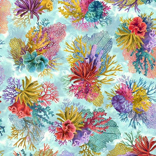 Tides of Color - Coral Bouquet in Spectrum - Hoffman Fabrics