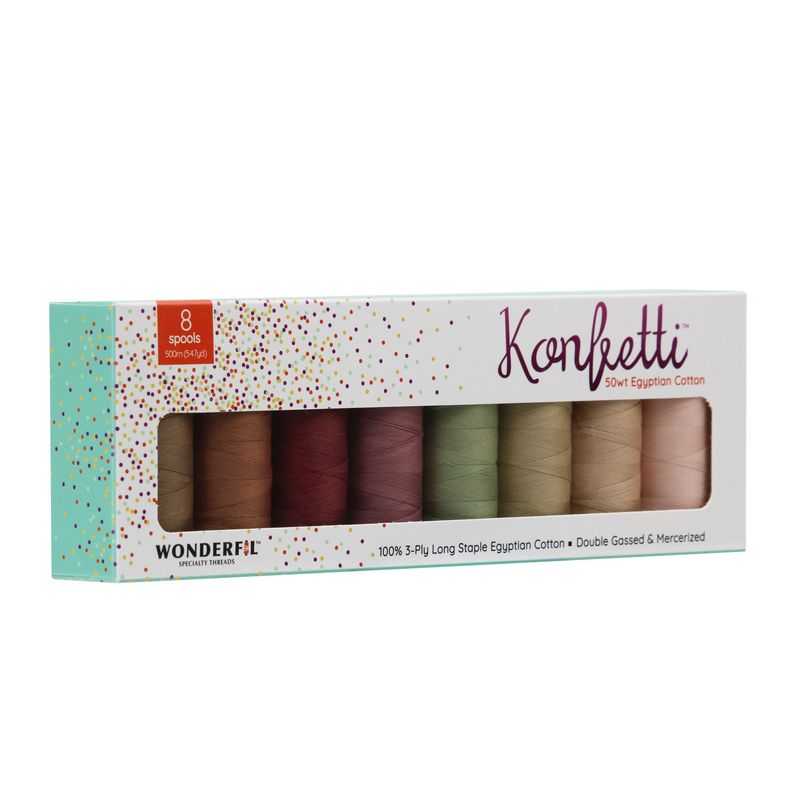 Konfetti 8 Pack - Vintage Veranda - Cotton 50wt 547yd (500m) - WonderFil Specialty Threads