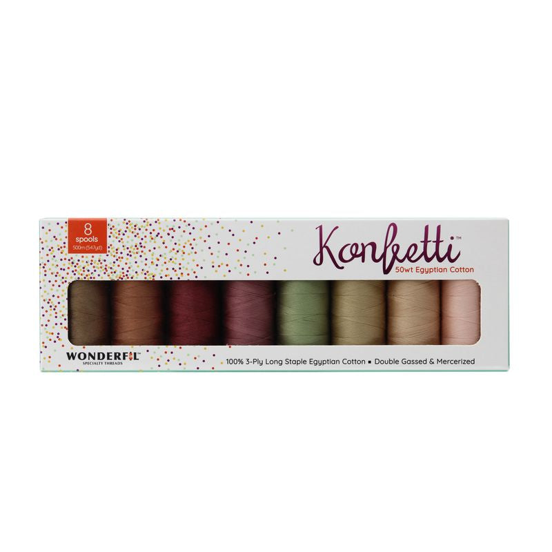 Konfetti 8 Pack - Vintage Veranda - Cotton 50wt 547yd (500m) - WonderFil Specialty Threads