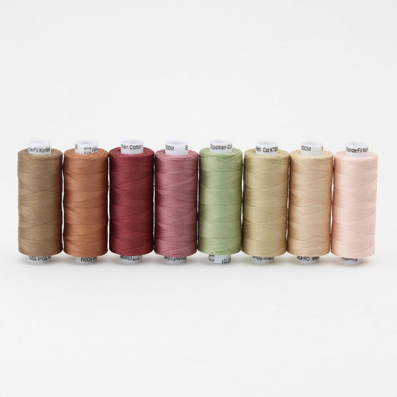 Konfetti 8 Pack - Vintage Veranda - Cotton 50wt 547yd (500m) - WonderFil Specialty Threads