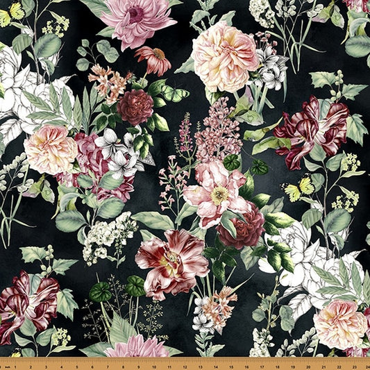 Botanical Charm - Onyx W5369-213 - Hoffman Fabrics (Pre-order: Oct 2024)