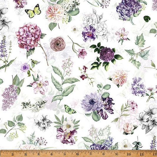 Botanical Charm - Purple W5372-14 - Hoffman Fabrics (Pre-order: Oct 2024)