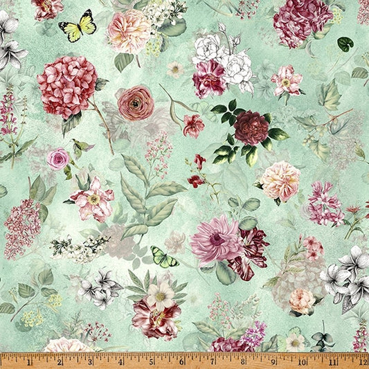 Botanical Charm - Mint W5372-74 - Hoffman Fabrics (Pre-order: Oct 2024)