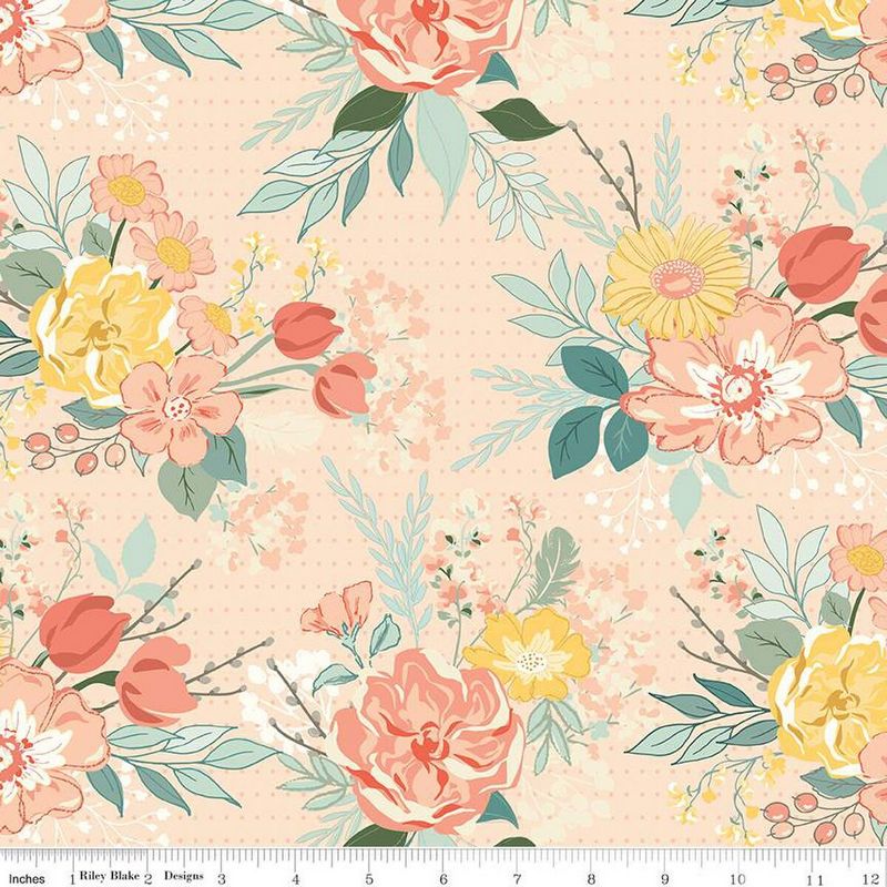 New Beginnings 108" Wideback - Floral in Blush - Sandy Gervais - Riley Blake (Pre-order Jan 2025)