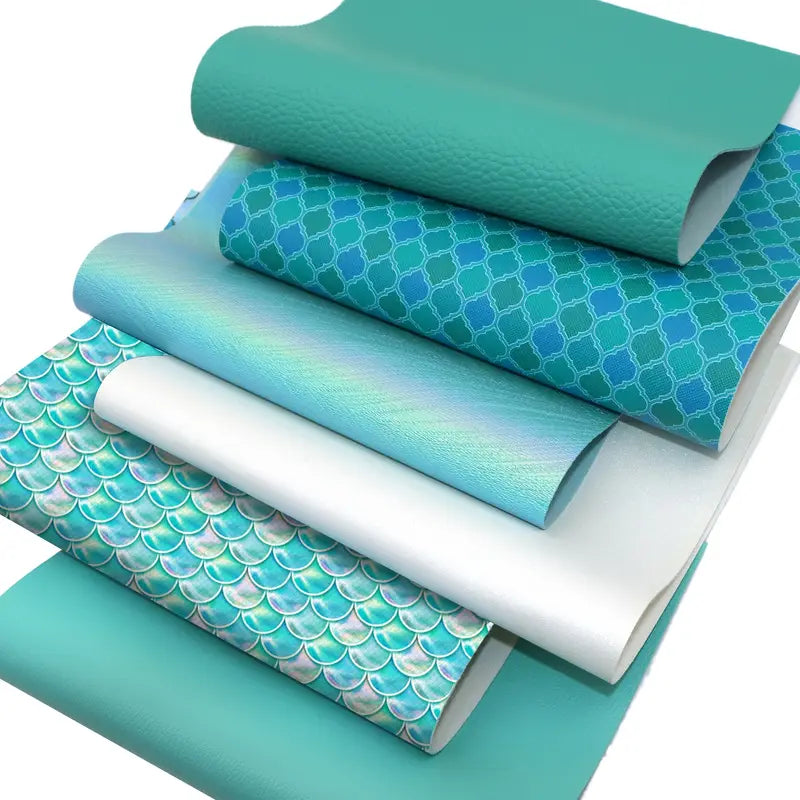 Faux Leather - Teal Delight (6pc) (7.9" x 12.9") (Pre-order: Apr 2025)