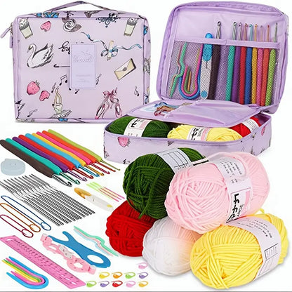 58 Piece Crochet Kit with Travel Case - Essential Notions