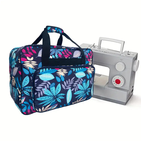 Sewing Machine Travel Bag - Blue Leaf Multi