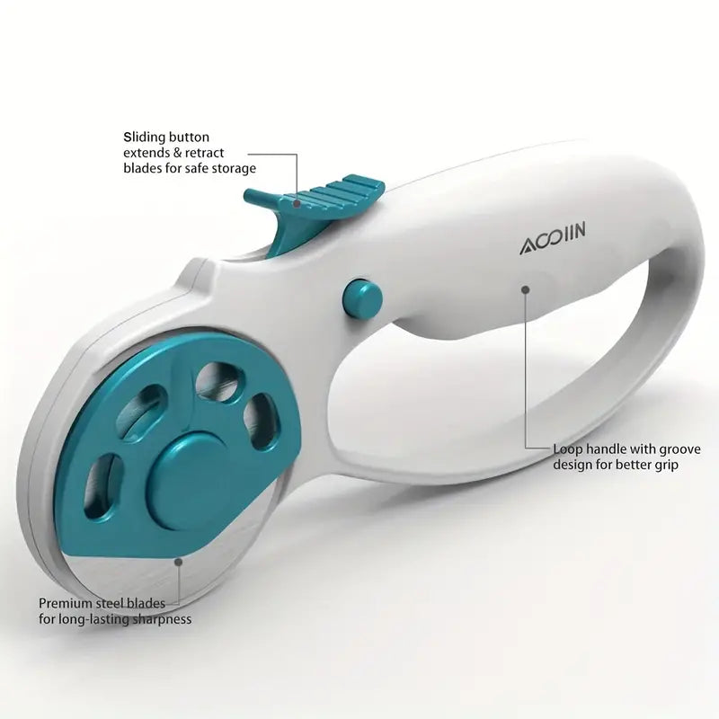 Ergonomic 45mm Rotary Cutter (With 6 FREE Blades!) - Essential Notions