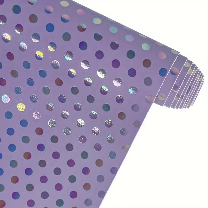 Faux Leather - Polka Dot Holographic (11 Colours) (12" x 54")