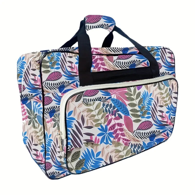 Sewing Machine Travel Bag - White Leaf Multi