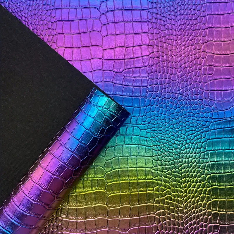 Faux Leather (Textured) Roll - Iridescent Crocodile (12" x 54")