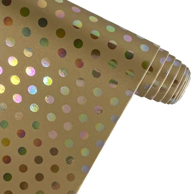 Faux Leather - Polka Dot Holographic (11 Colours) (12" x 54")