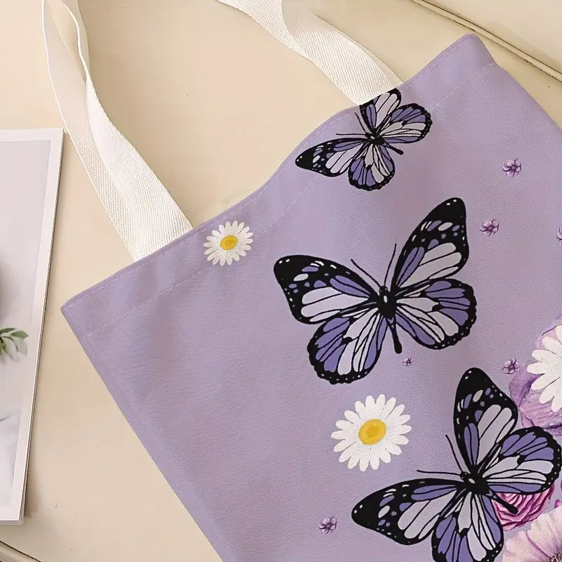 Sew n' Stash Tote Bag - Lilac Butterflies