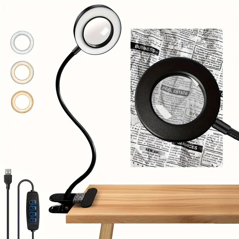 Premium LED Magnifying Glass 10x with Bendable Gooseneck - Essential Notions (Pre-order: Feb 2025)