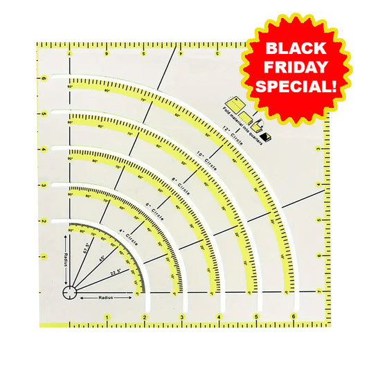 Non-Slip Circle Cutter Ruler 8" x 8" - Essential Notions