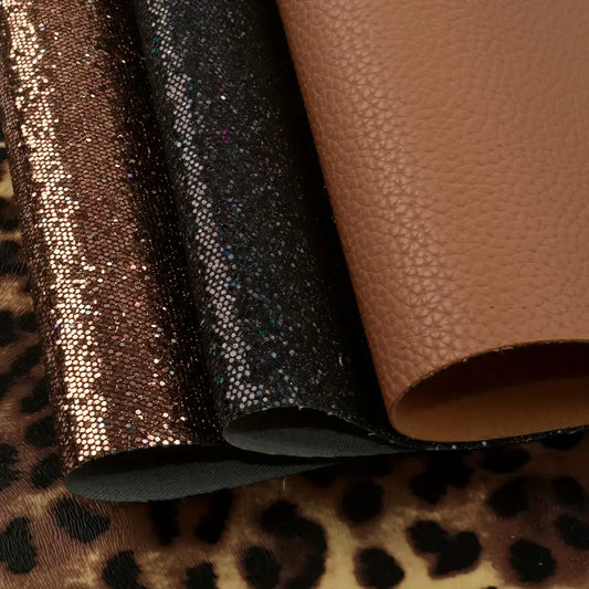 Faux Leather - Animal Print Sparkle (7pc) (7.9" x 12.9")