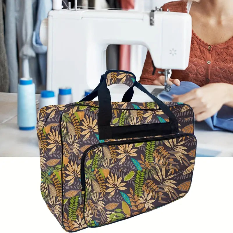 DOOR CRASHER! Sewing Machine Travel Bag - Brown Leaf Multi - Essential Notions