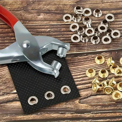 Grommet Eyelet Pliers BONUS Metal Eyelets (1/4")