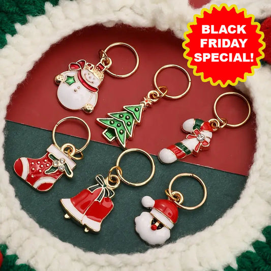 Jolly Time Stitch Markers with BONUS Gift Case (6pc) - Essential Notions