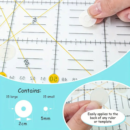 Grip Dots Adhesive Rings for Rulers - Essential Notions