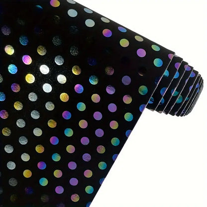 Faux Leather - Polka Dot Holographic (11 Colours) (12" x 54")