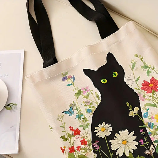 Sew n' Stash Tote Bag - Purrfect Wildflowers