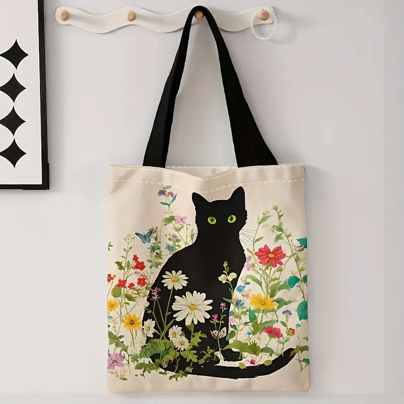 Sew n' Stash Tote Bag - Purrfect Wildflowers