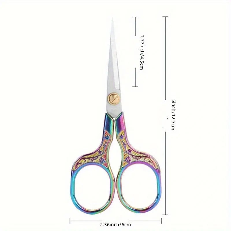 Rainbow Floral Titanium Embroidery Scissors - Essential Notions