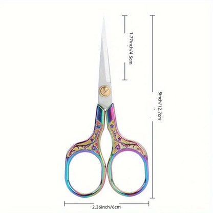 Rainbow Floral Titanium Embroidery Scissors - Essential Notions