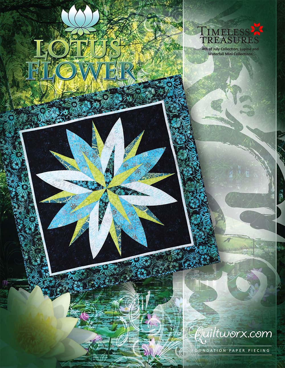 Lotus Flower Pattern (FPP) - Quiltworx (Pre-order: Mar 2025)