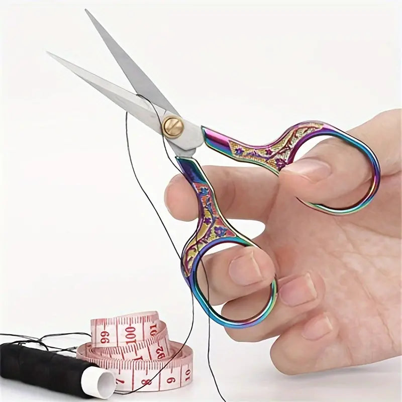 Rainbow Floral Titanium Embroidery Scissors - Essential Notions