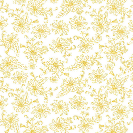 Dear Dahlia - Doodle Daisy in Golden - Cotton + Steel