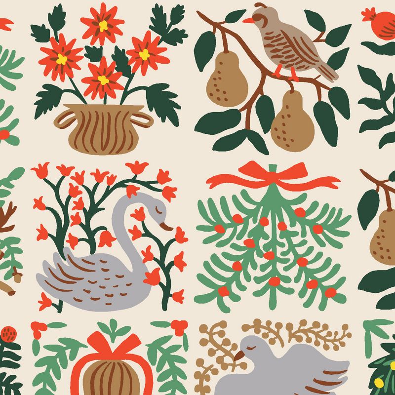 Holiday Classics III - Holiday Tapestry Large in Cream - Rifle Paper Co - Cotton + Steel