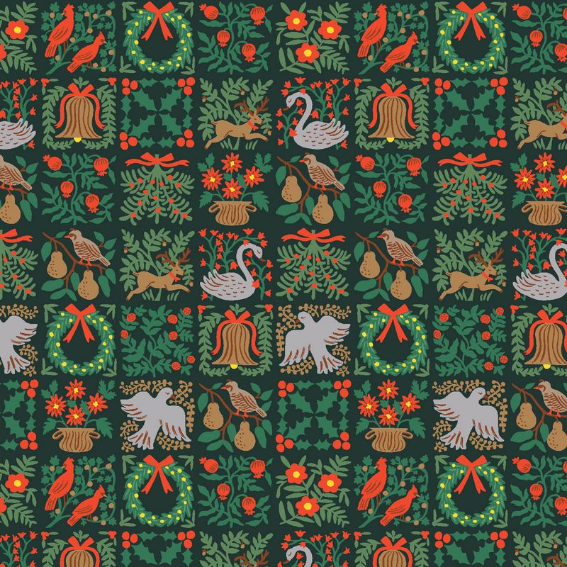 Holiday Classics III - Holiday Tapestry in Evergreen - Rifle Paper Co - Cotton + Steel