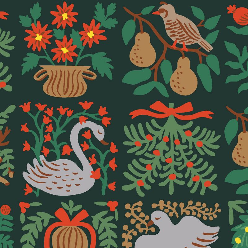 Holiday Classics III - Holiday Tapestry Large in Evergreen - Rifle Paper Co - Cotton + Steel