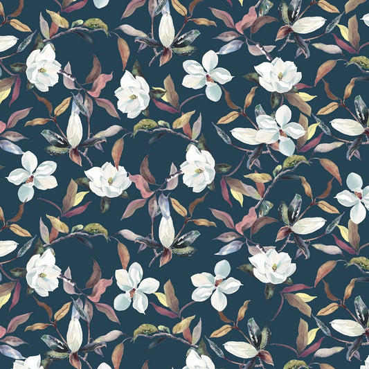 Floral Serenade - Magnolia Magic in Navy - RJR Fabrics