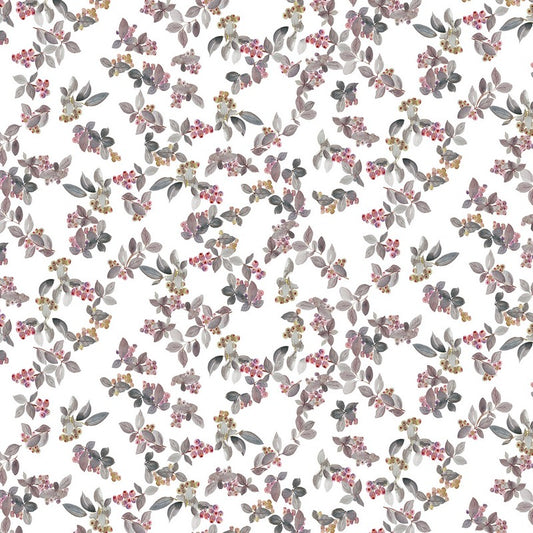 Floral Serenade - Blushing Blueberries in Dusty Rose - RJR Fabrics