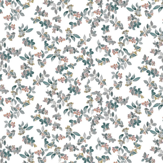 Floral Serenade - Blushing Blueberries in Silver Mist - RJR Fabrics