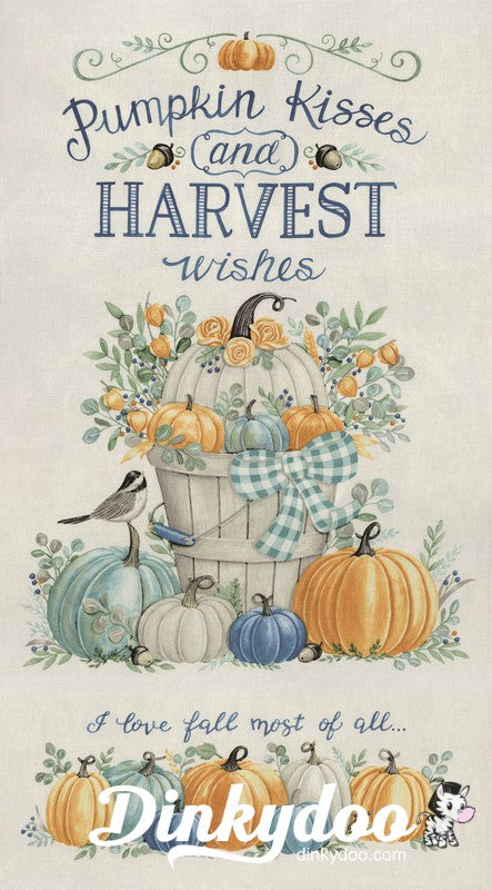 Harvest Wishes - Panel in Whitewashed - Deb Strain - Moda