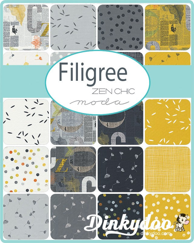 Filigree Dottie Dots Black 1813 23 by Zen Chic From Moda Fabrics -   Canada