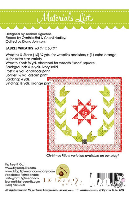 Laurel Wreath Quilt Pattern - Fig Tree & Co