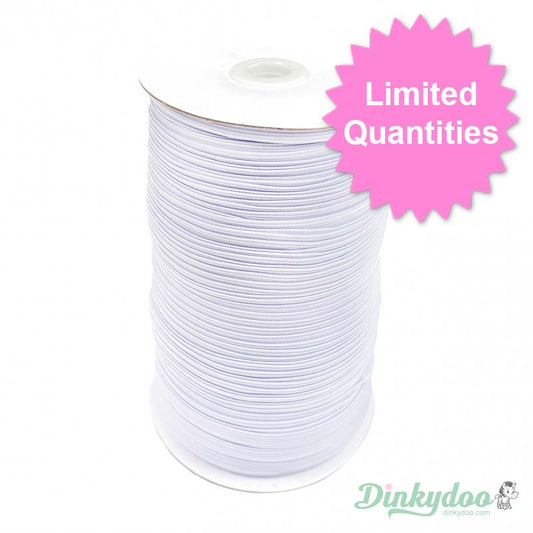 Flat White Elastic 1/4" (200 Yards)