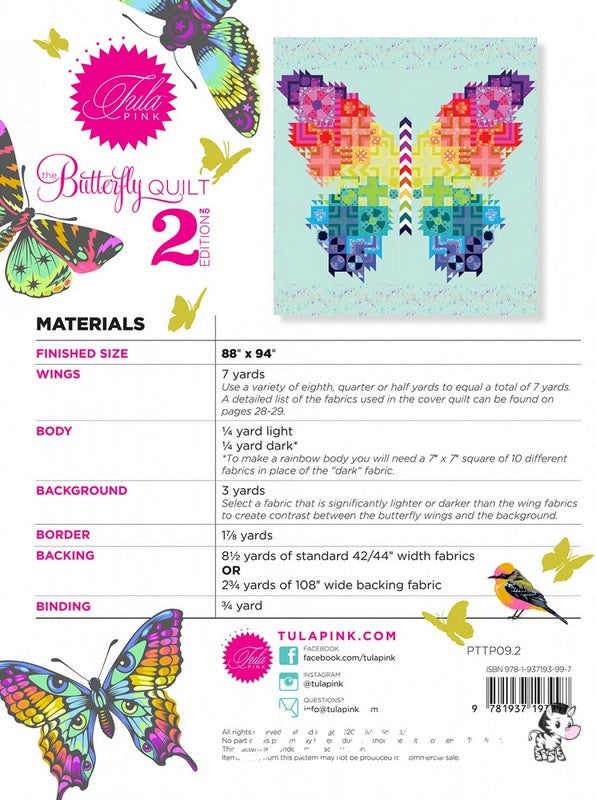 The Butterfly 2nd Edition - Quilt Pattern - Tula Pink (Pre-order: Mar 2025)